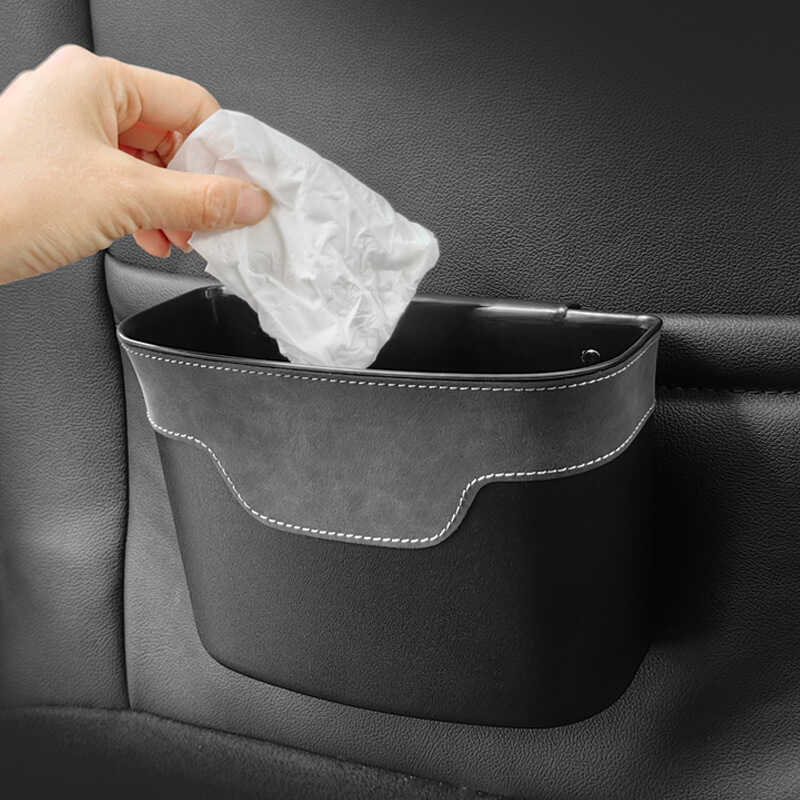 Lata Ding LOGO Camurça Lixeira de carro Acessórios para carro Bolsa de armazenamento Lixeira de carro Bolsa de carro