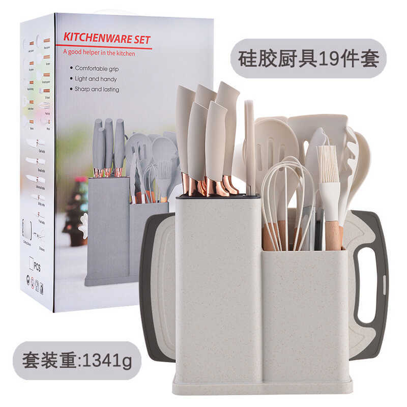Utensílios de cozinha de Silicone conjunto de 19 peças panela antiaderente espátula colher utensílios de cozinha com bal