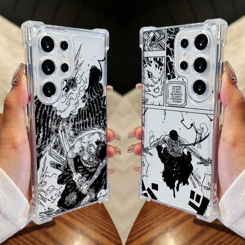 Capa De Anime Roronoa Zoro De Uma Peça Para Samsung S25 Ultra S24 FE S23 Plus S20 S25 S22 S21 S25EDGE A56 A36 Transparen