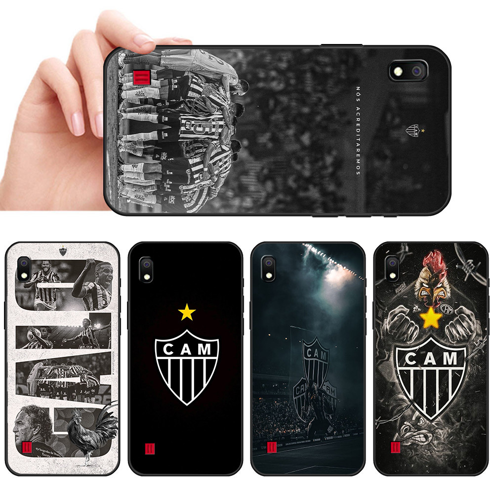 Capa De Telefone Preta Macia Para Samsung A6 A7 A8 A9 A01 A02 A10 A10S Atlético Mineiro Brasileirão Protetora Anti-Queda