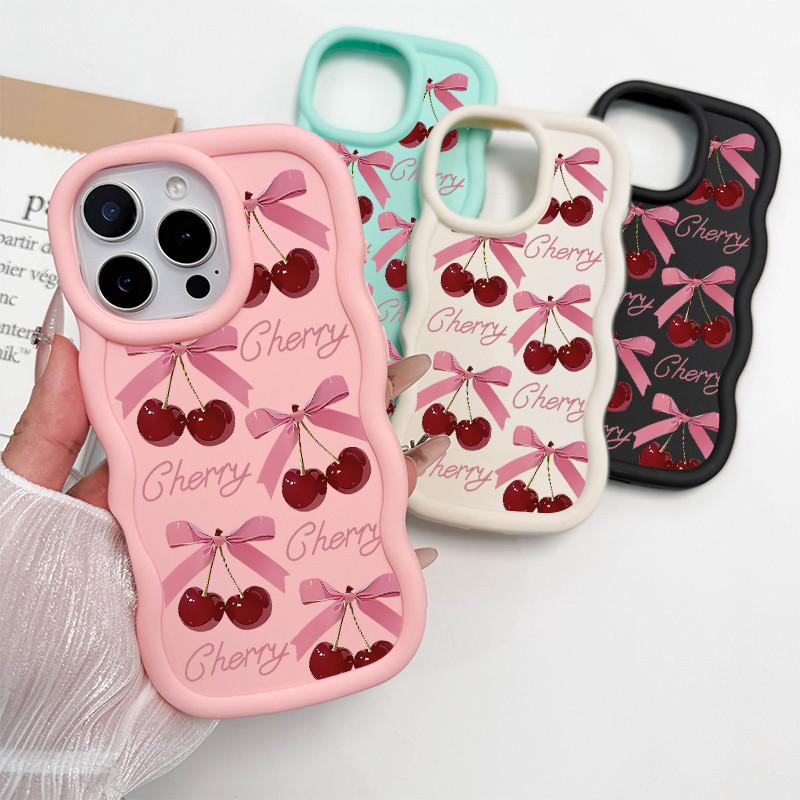 Capa Para iPhone 13 12 11 16 Ar 17 15 14 Pro Max XR Macaron Cor De Silicone Rosa Cereja