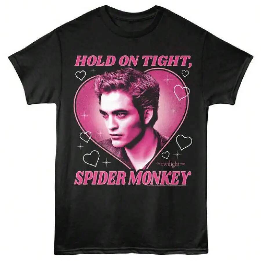 Women's Casual Print Round Neck T-Shirt Twilight Edward Cullen Spider Monkey Tee Edward Cullen 'Hold