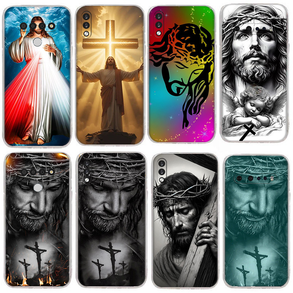 Para LG K52 K52 K62 K42 K61 Q61 K71 K8 Plus O Sofredor Jesus Cristo Transparente silicone TPU Caso De Telefone