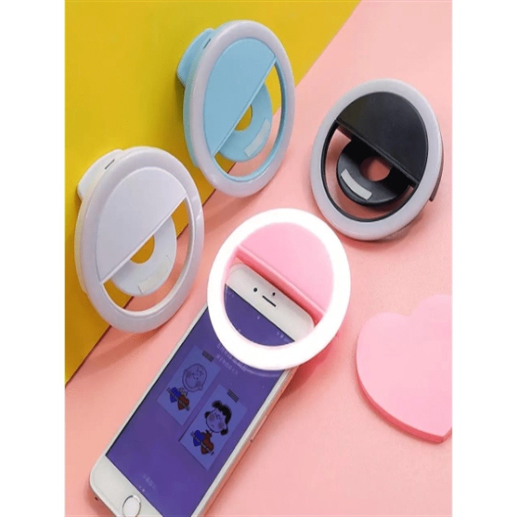 Ring Light Clip Selfie com LED para Celular Universal - (Cores Sortidas)