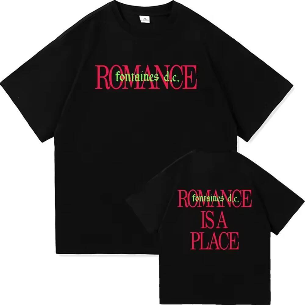 Fontaines D.C.Romance Men Clothing Tee Shirt Homme New in Top Tees short sleeve Round Neck Printing Pullover T-Shirt 505