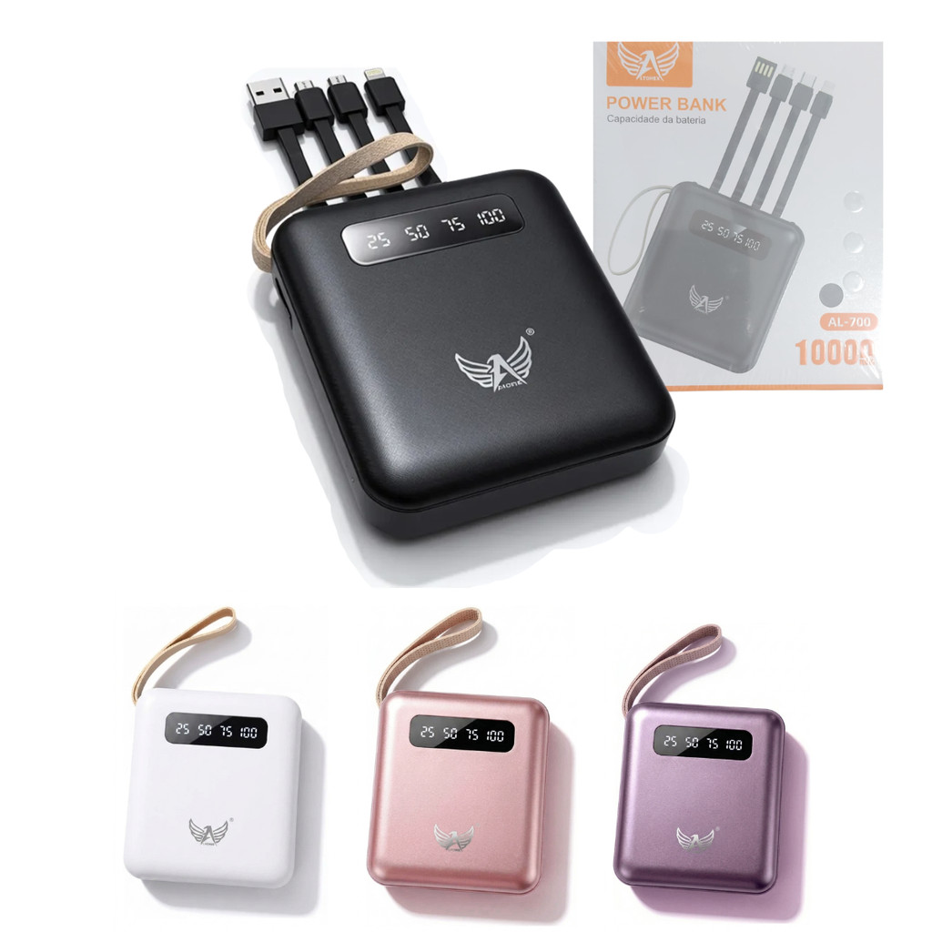 Carregador Portátil Power Bank 10000mAh Portátil com Tela Digital Altomex AL-700