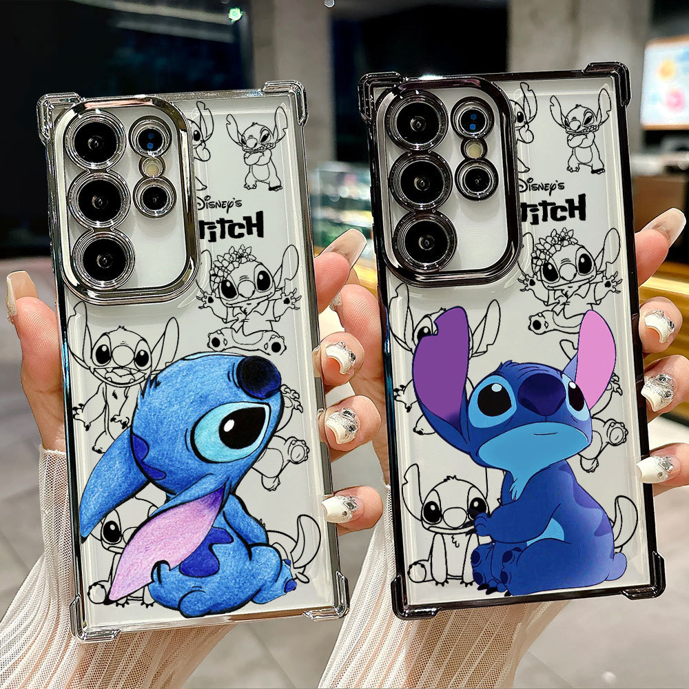 Capa Transparente Cute Stitch Baby Disney Para Samsung S26 Ultra A57 S24 S23 S22 S21 S25 Plus S20 S25FE S26EDGE A37 De T