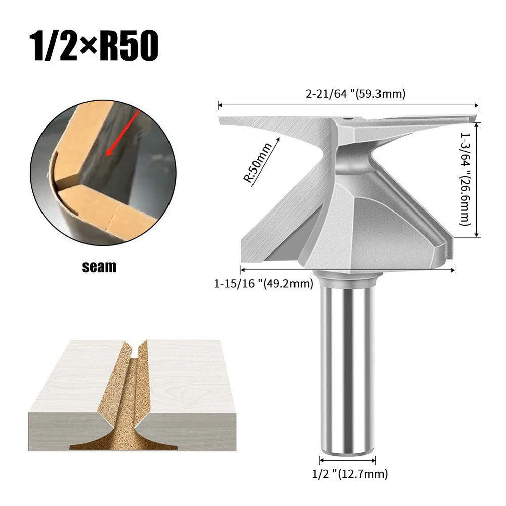 Fresa de Tupia para Juntas de Canto Arredondado 1/2" R50