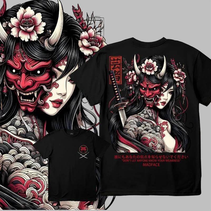 3D Printed Skeleton Beauty T Shirt For Men Japanese Knife Pattern T-Shirts Summer Fashion O-Neck Loose Tops Short Sleeve
