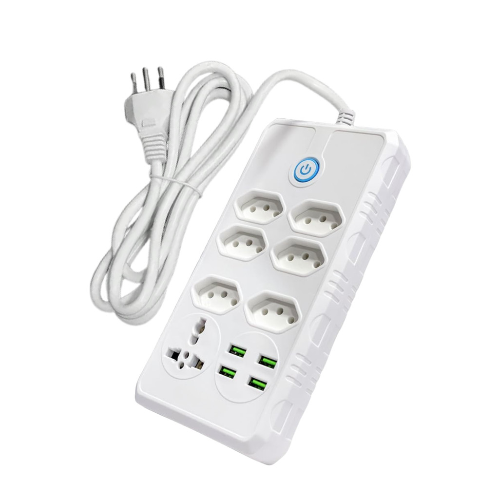 Filtro de Linha com 07 Tomadas e 04 USB Bivolt de 2 Metros Kapbom KA-7001