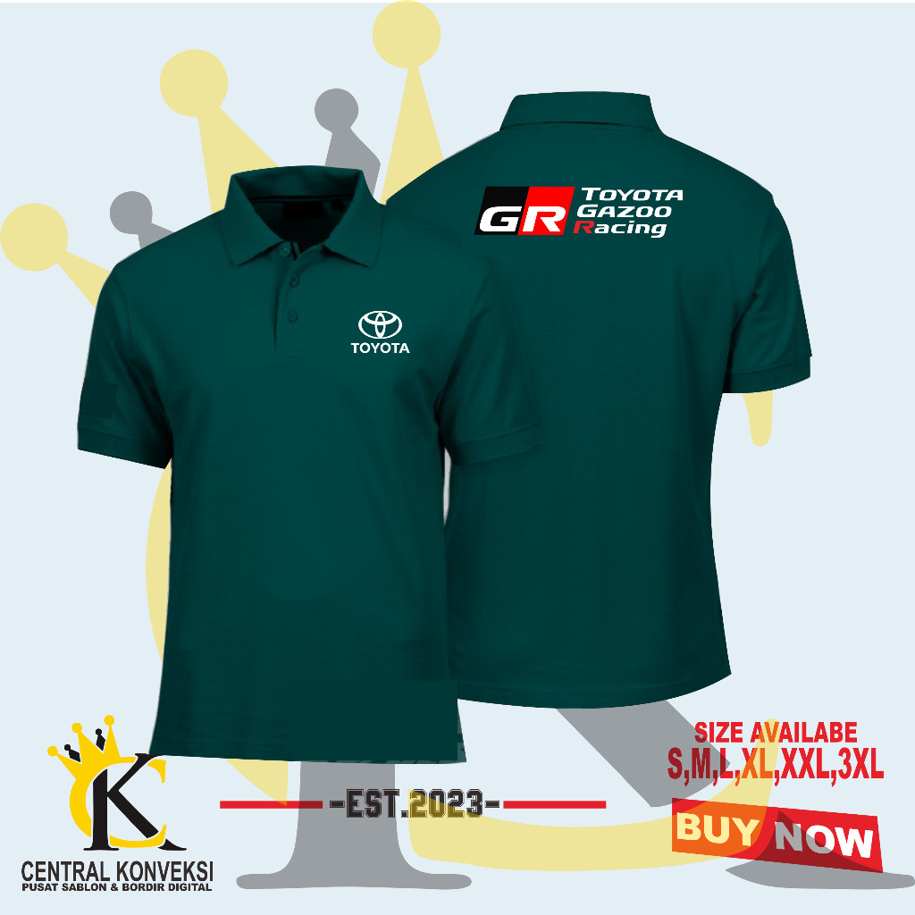 Camisa POLO Com Gola , Camiseta Toyota Gazoo Racing SPORT Automotiva/Tipo 2POLO