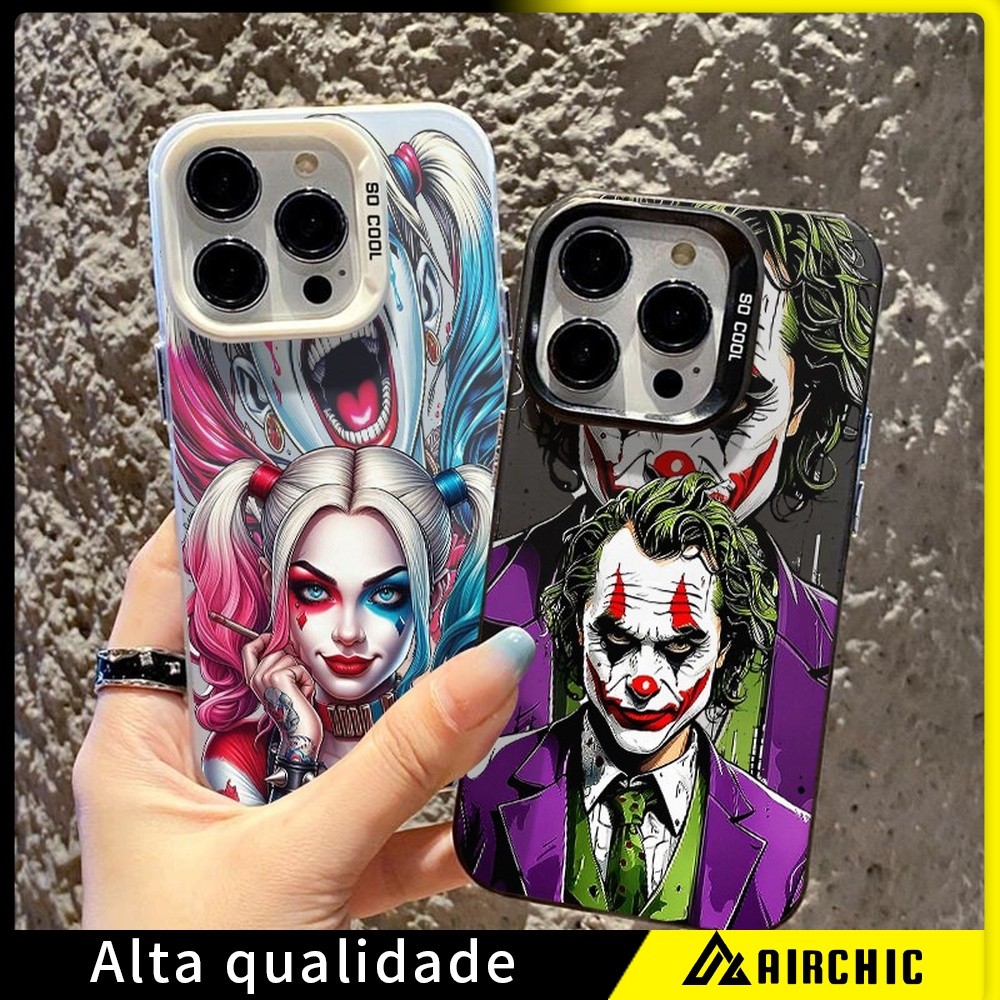 Capinha O Coringa Louco e a Arlequina para iPhone 11 12 13 xr xs max 14 15 16 17 pro max 14 15 plus capa