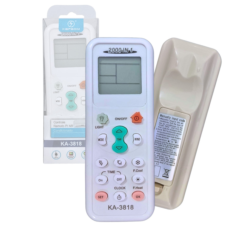 -- Controle Remoto Para Ar Condicionado 2000 em 1 Universal Kapbom KA-3818