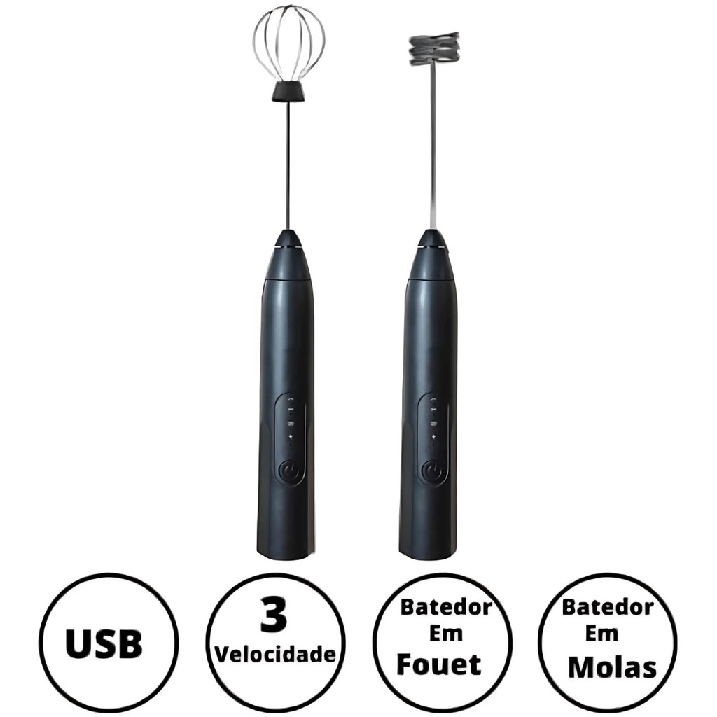 Batedor mixer portátil elétrico leve com fuê