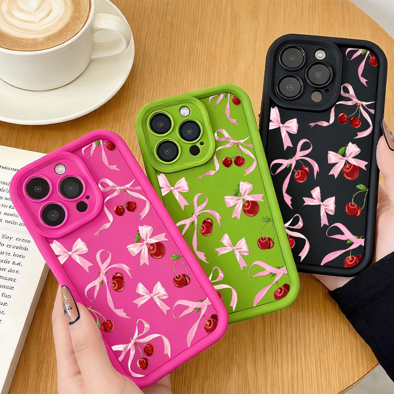 Capa Para Samsung A17 A07 A56 A36 A55 A54 A16 A15 A14 A05S A51 A52 A34 A35 A32 A13 Arco Do Telefone Móvel Cereja Mopo