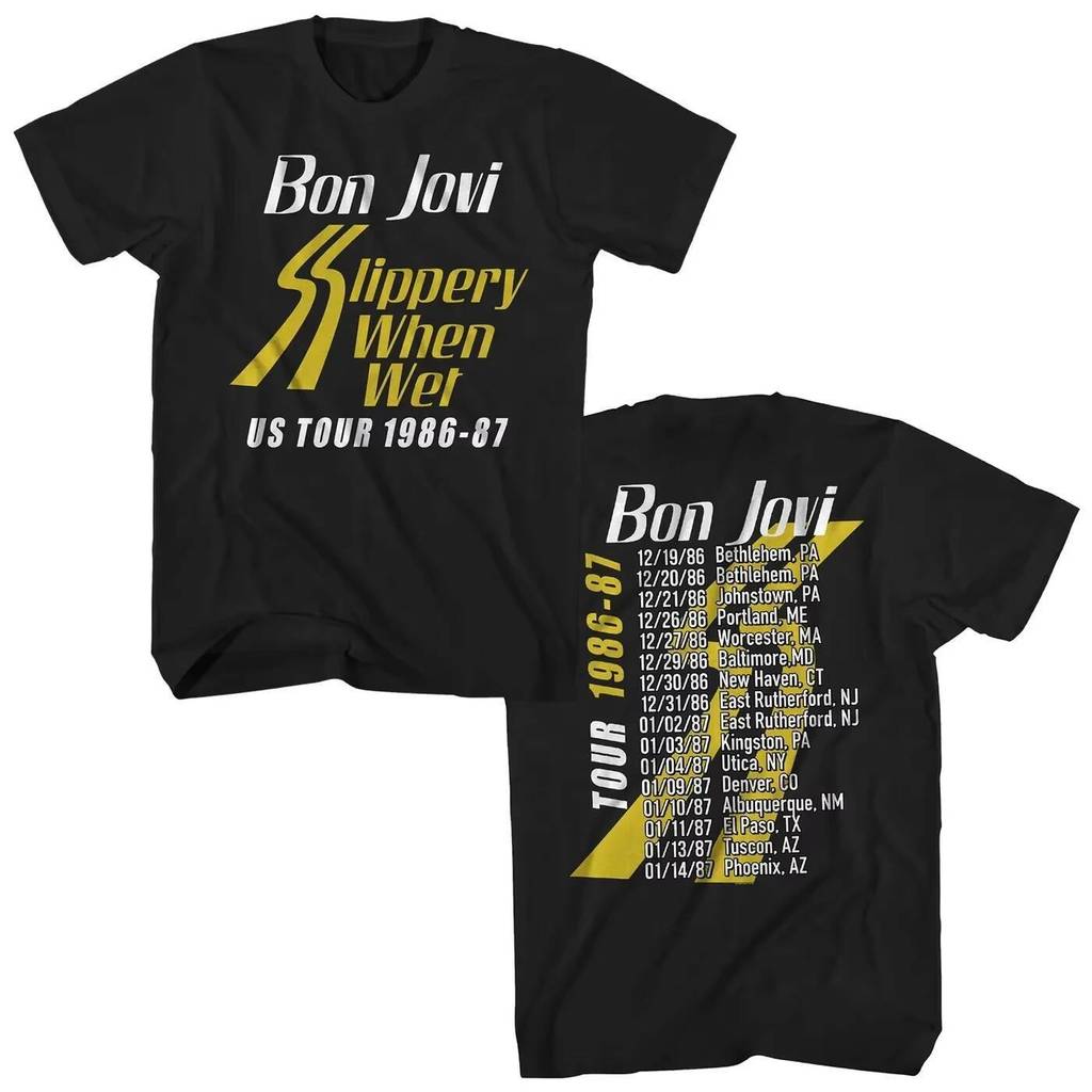 Bon Jovi T-Shirt SSW Tour Bon Jovi Shirt Oversized Men Women Short Sleeves Streetwear Cotton High Quality