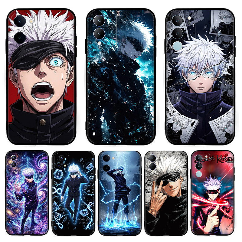 Para Vivo V21E V25 V27 V27E V27Pro V29E V29 V40 Pro Lite Anime Gojo Satoru A , 4 4Y23 TPU Preto Macio Silicone Caso De T