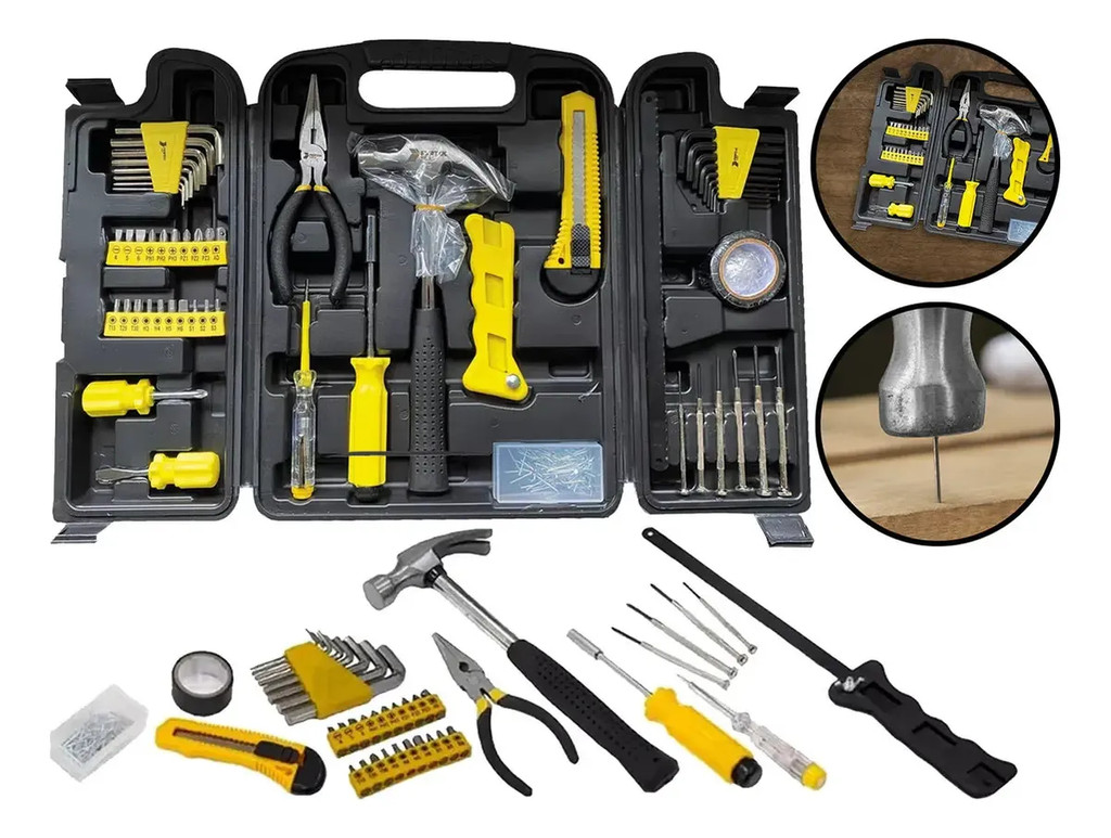 Kit Jogo De Ferramentas 200 Peças Com Soquetes e Chaves Snel Ferramentas com Maleta