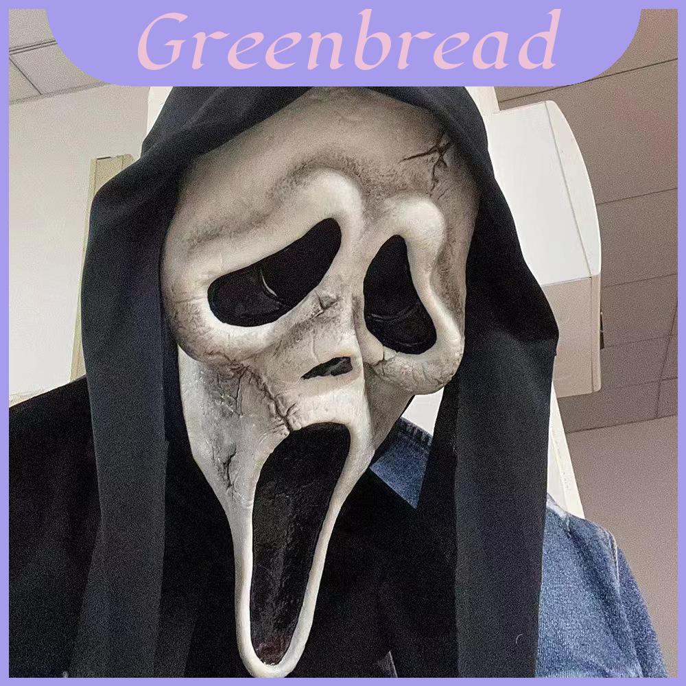 Máscara De Látex Fantasma Grito Com Presas Para Fantasia De Halloween E Cosplay