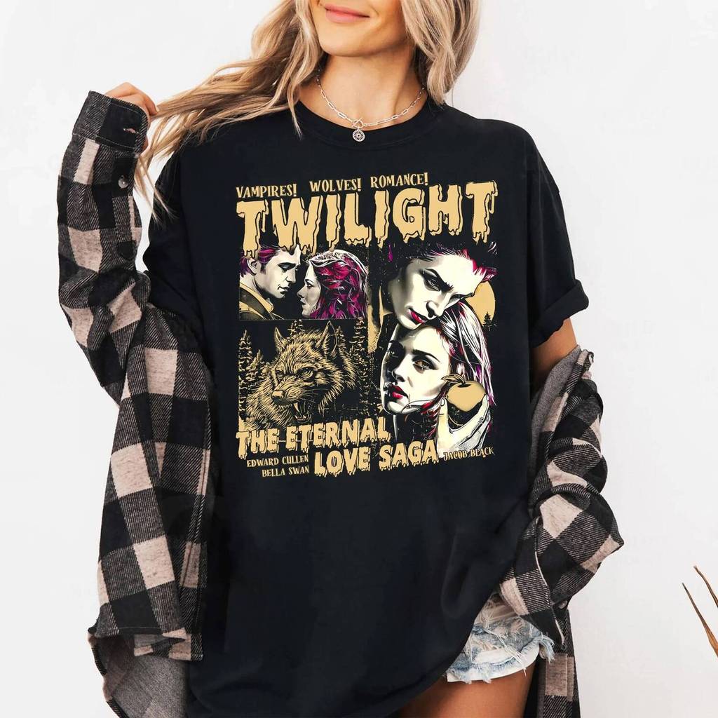 Twilight Shirt Twilight Saga Fan Tee Comic Vampire Shirt Book Lover Twilight Gift Edward Bella Cullen Shirt Wolves