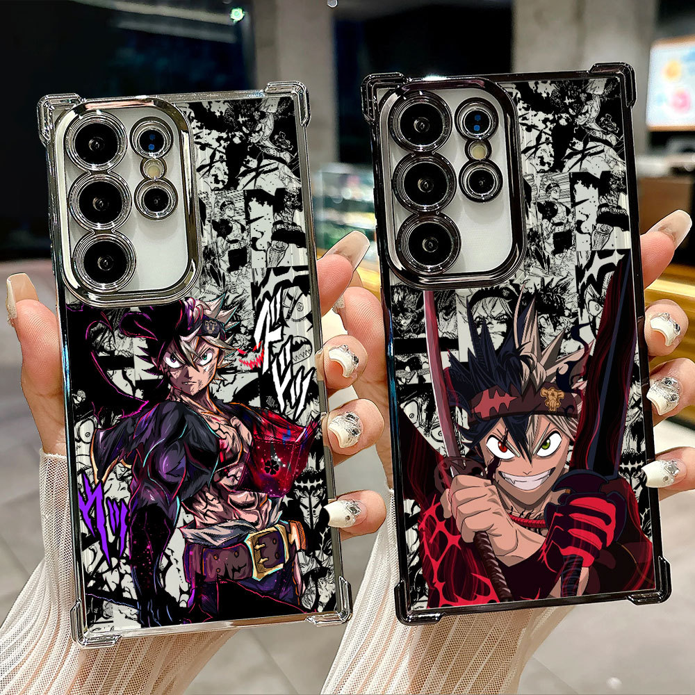 Capa Transparente Anime Black Clover Para Samsung S26 Ultra A57 S24 S23 S22 S21 S25 Plus S20 S25FE S26EDGE A37 De Telefo