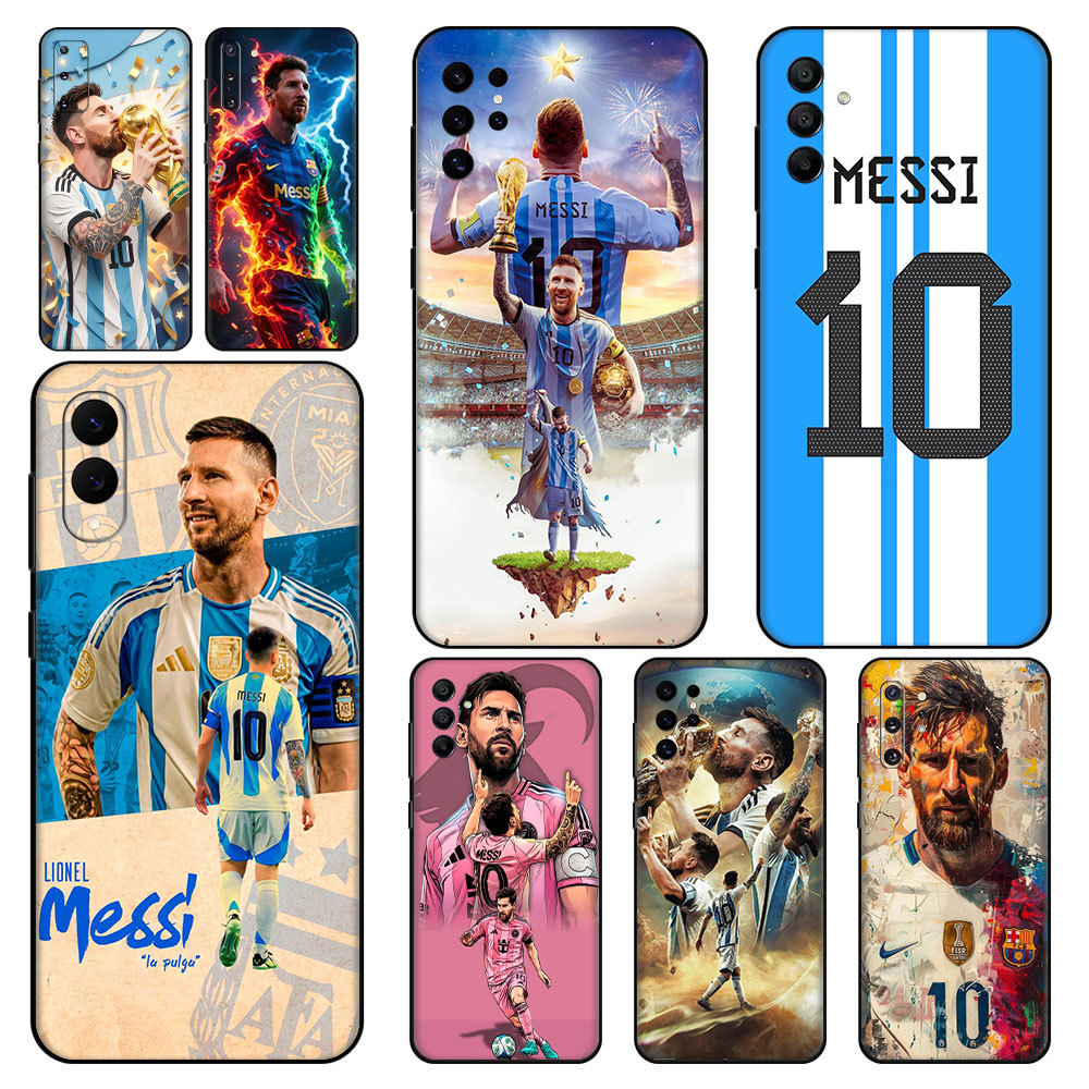 Para Samsung S7 Edge S8 S9 Plus Estrela De Futebol Número 10 Messi va . 1 TPU Silicone Preto Caso Protetor Do Telefone