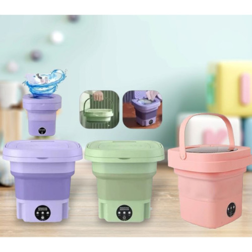 Mini Lavadora Dobrável - 11 Litros para Roupas Delicadas - Rosa