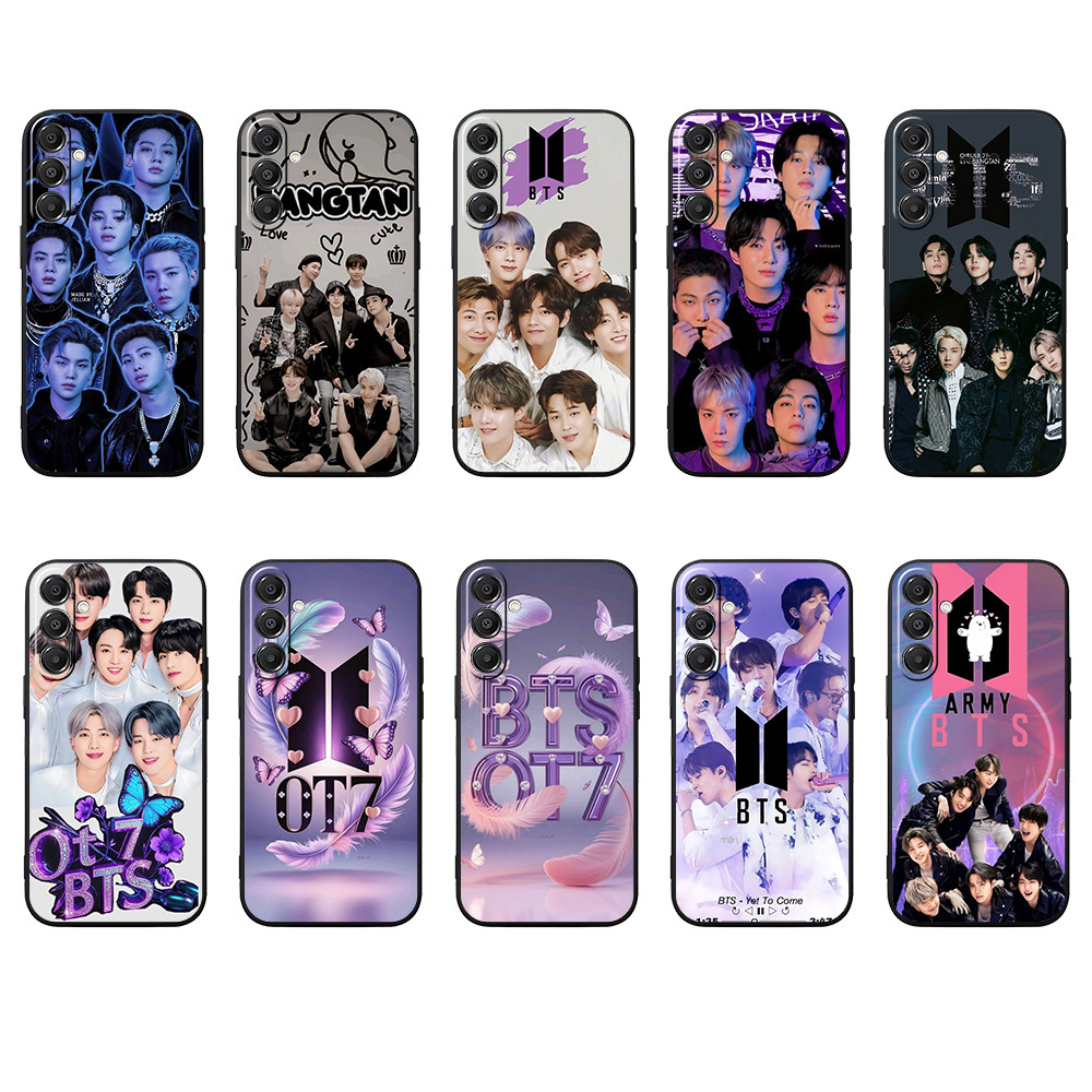 Para Samsung A55 A35 A24 A25 161mm A15 A05 A05S M55 M15 M35 4G 5G BTS Capa De Telefone Preta Macia