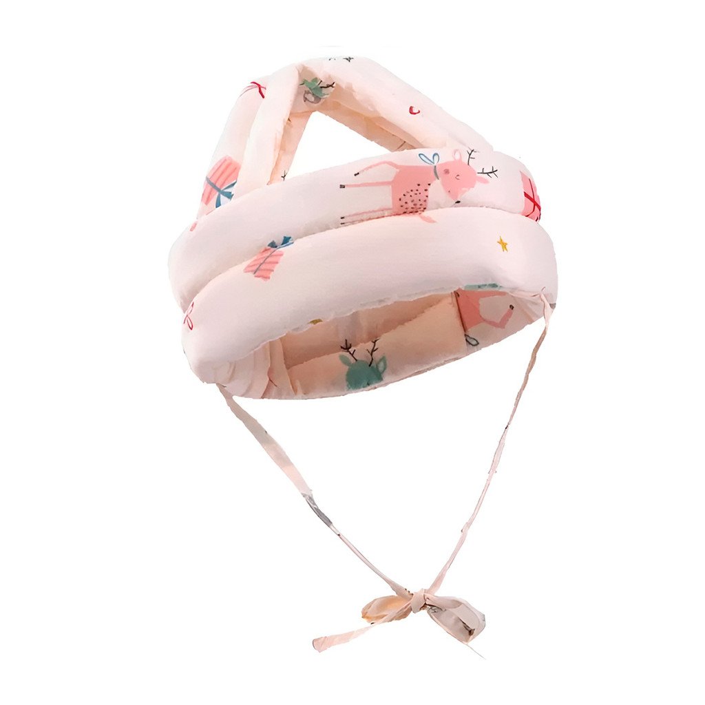 JS Capacete Protetor Infantil Bebê Segurança Cabeça Ajustável Cor:Rosa