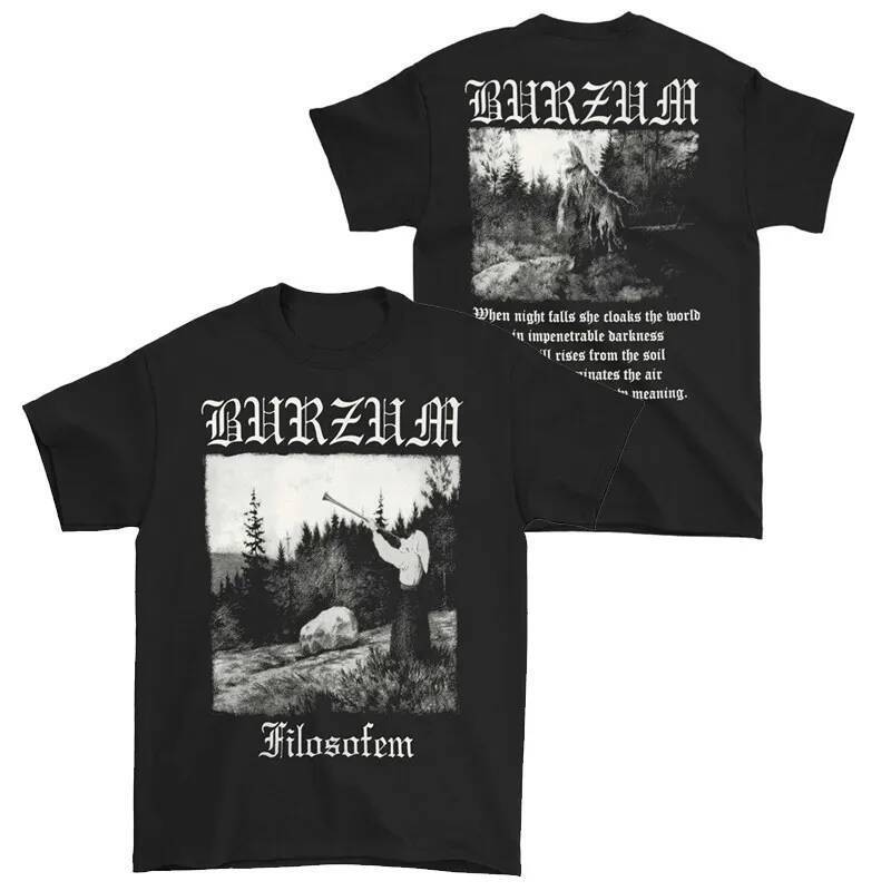 2026 Y2k Norwegian Black Metal Band BURZUM Rock Dark Punk Men's Black Short-sleeved Printed Short-sleeved T-shirt