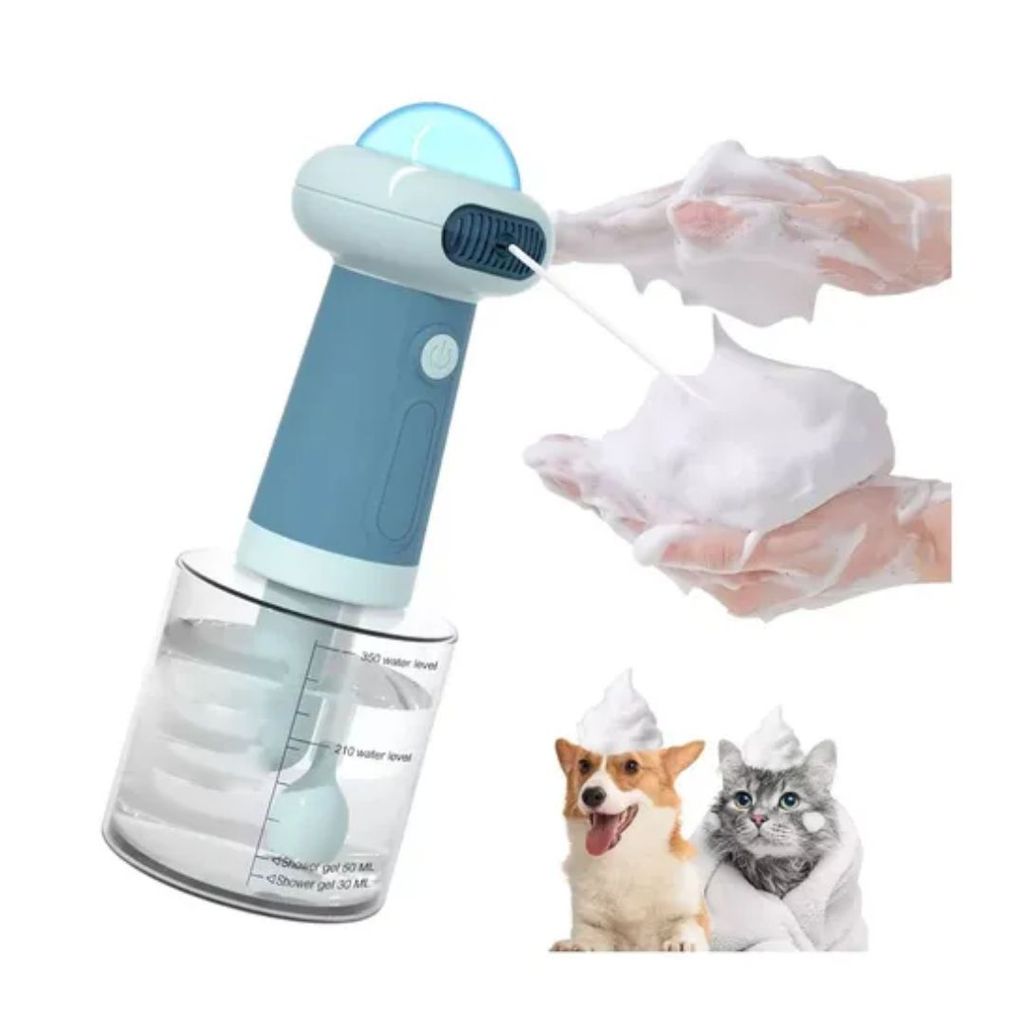 Máquina de Espuma para Banho de Cães - Dispenser com Tempo de Uso de 30 Minutos e Escova Ergonômica
