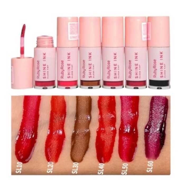 Gloss Tint Ruby Rose Shine INK Linha Rosa HBL6600-Manteiga de Cacau Coco Melu