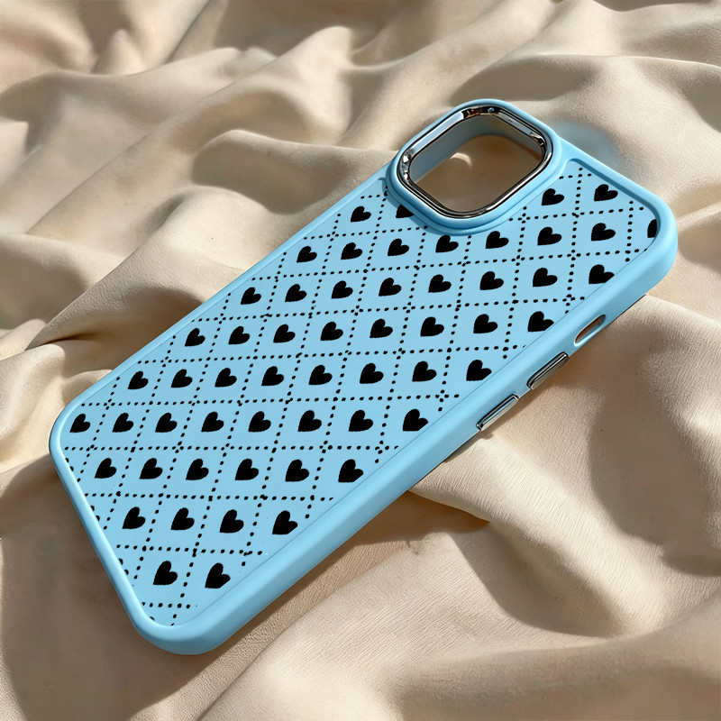coração padrão TPU anti-impacto Capinha Capa Para IPHONE 13 11 15 16 14 12 17 PRO MAX AIR X XR XS MAX plating metálico - detalhe
