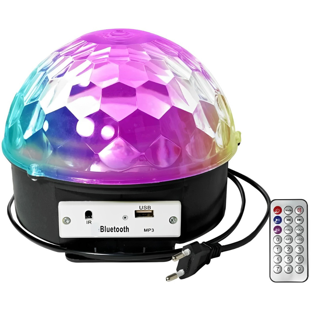 Bola Maluca Cristal Globo de Led Som Bluetooth Bivolt