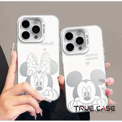 Anti-impacto Capinha capa Fosco Mickey para iPhone 7 8plus 11 12 13 14 15 16 pro max x/xs xr XSMAX Acrílico cases