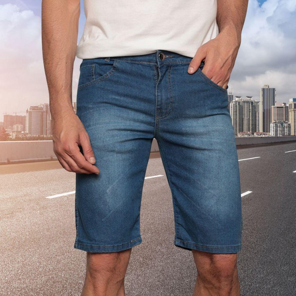 Bermuda jeans shorts masculinos jeans pretos de alta Loja fábrica qualidade em Oferta na Shopee
