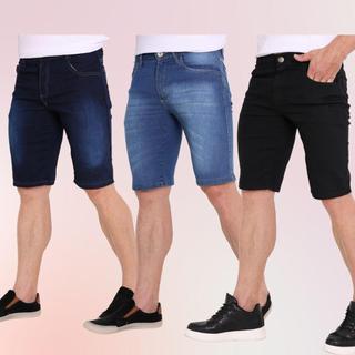 Bermuda Jeans Shorts Masculinos Alta Qualidade Com Elastano Sport Loja de Fábrica