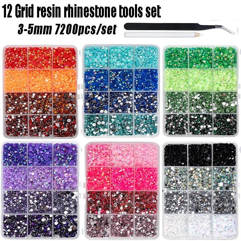 DUCRYSTAL 3/4/5mm Conjunto De Ferramentas De Strass De Resina Com Parte Traseira Lisa Glitter Cola Cristal Para Unhas Ro em Oferta na Shopee