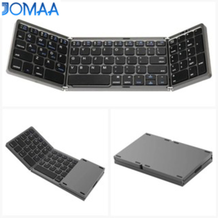 Jomaa Teclado Sem Fio Triplo Com Touchpad/Almofada Numérica USB-C Recarregável Dobrável Bluetooth Para ios Telefone Tabl