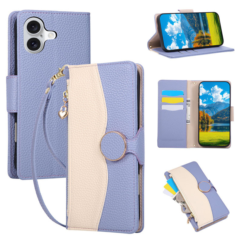 Capa Carteira Com Zíper Para Samsung Galaxy A08 A07 A06 A18 A17 A16 A15 A14 A27 A57 A37 A56 A36 A26 A54 A55 Mulheres Sup