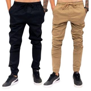 Kit 2 Calça Jogger Masculina Jeans Adulto Slim Moda Direto Da Fábrica Joger Academia Com Punho Novidade