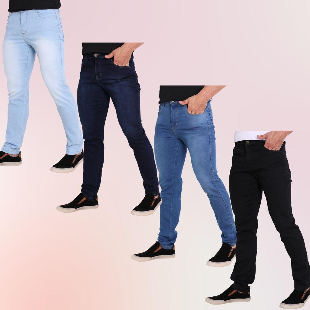 Kit 4 Masculino Zíper Lycra Jeans Stretch Fabricantes Preços Especiais Venda Direta