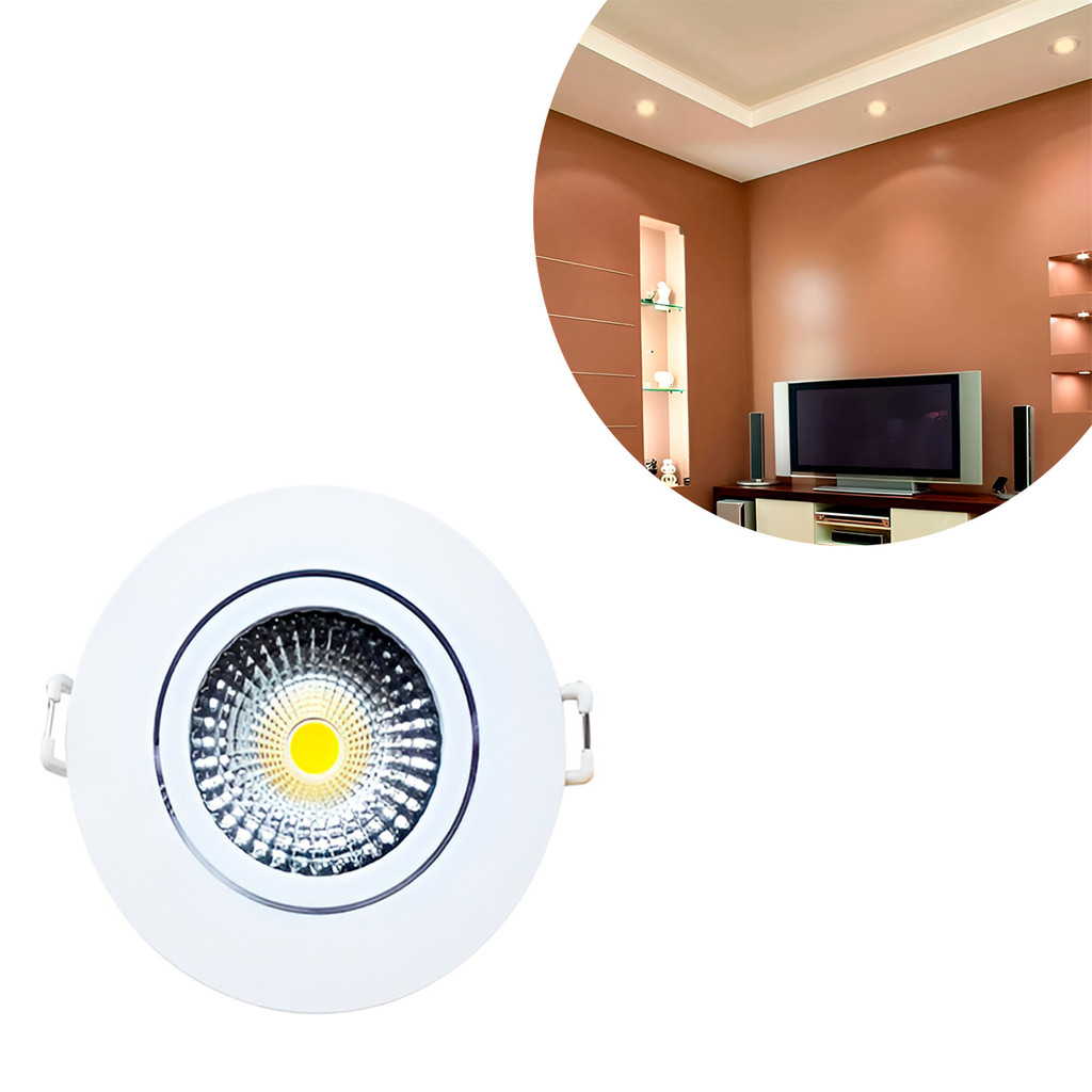 JS Luminária Spot Luz LED Redondo Branco Quente Iluminação 7W
