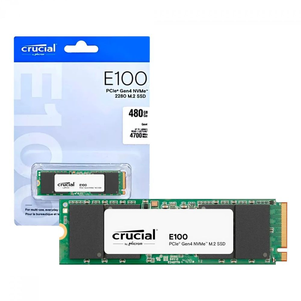 Memoria Ssd M2 1TB Crucial E100 2280 NVME PCIe Gen4