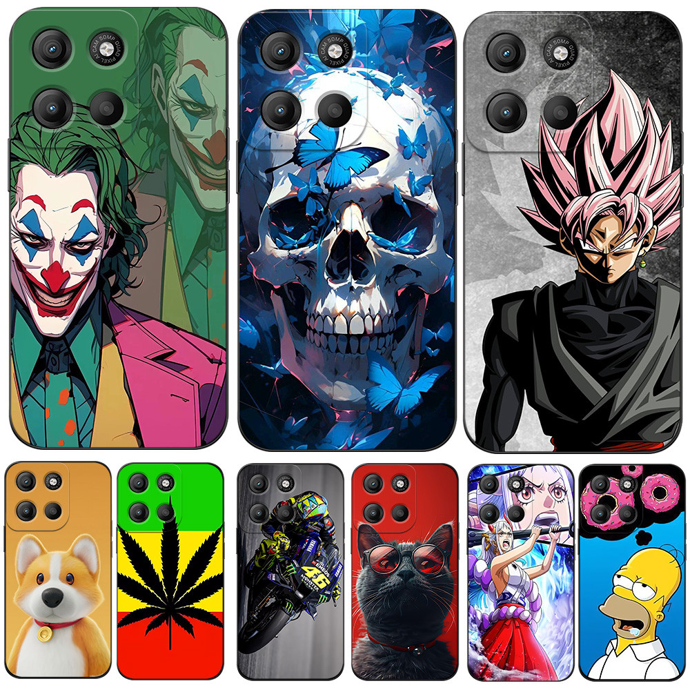Capa Para Motorola MOTO edge 60 PRO Fusion 5G De Silicone Macio Telefone Sério Coringa Buterfly Crânio Maple Leaf