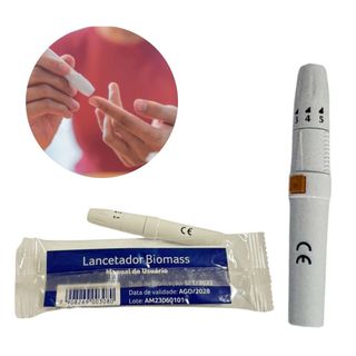 Caneta Lancetadora Biomass  para Glicemia Ajustável Estéril Compatível com Lancetas Universais
