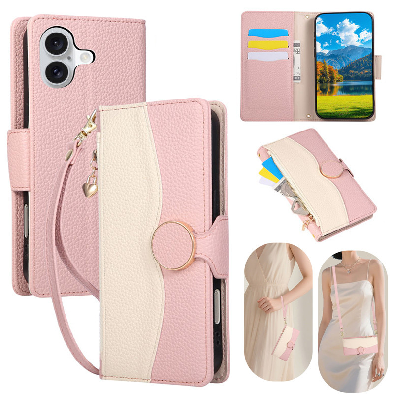 Capa Carteira Com Zíper Para Samsung Galaxy A08 A07 A06 A18 A17 A16 A15 A14 A27 A57 A37 A56 A36 A26 A54 A55 Feminina Mul