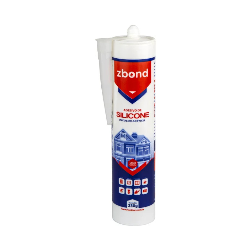 ZBOND Silicone Acético Incolor 240ml - Selante Monocomponente para Uso Interno e Externo