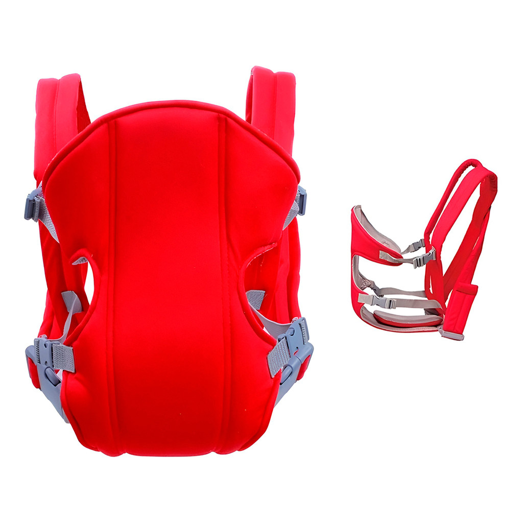 JS Canguru Carrega Bebê Ergonômico 3 Posições – Suporte Ajustável para Passeios (Até 15kg) | Vermelho