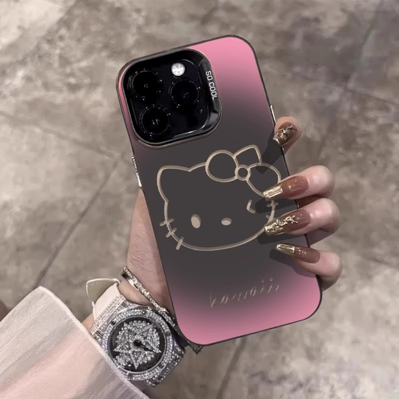 Capa De Telefone IMD estilo jovial feminino KITTY Compatível Com IPhone15 14 12 11 16 17 13PROMAX XR XS Plus animação fo - detalhe